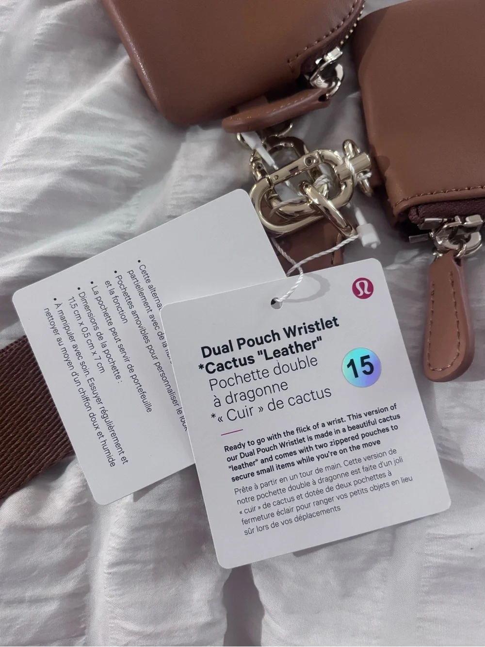 Lululemon Dual Pouch Wristlet - Cactus Leather